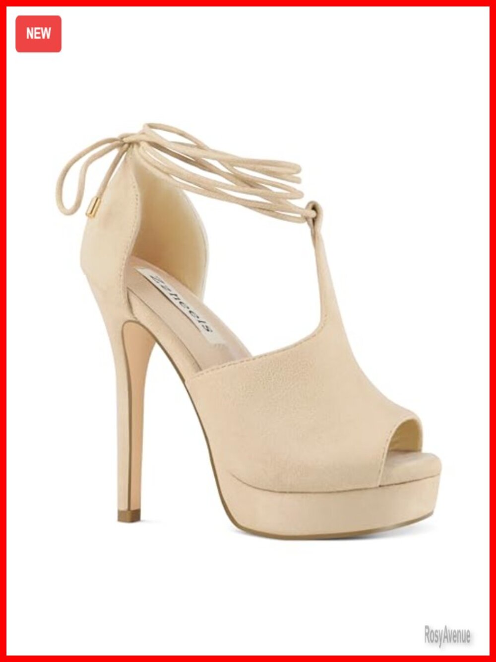 Peep Toe Platform High Heel Sandals Faux Suede Lace-Up
